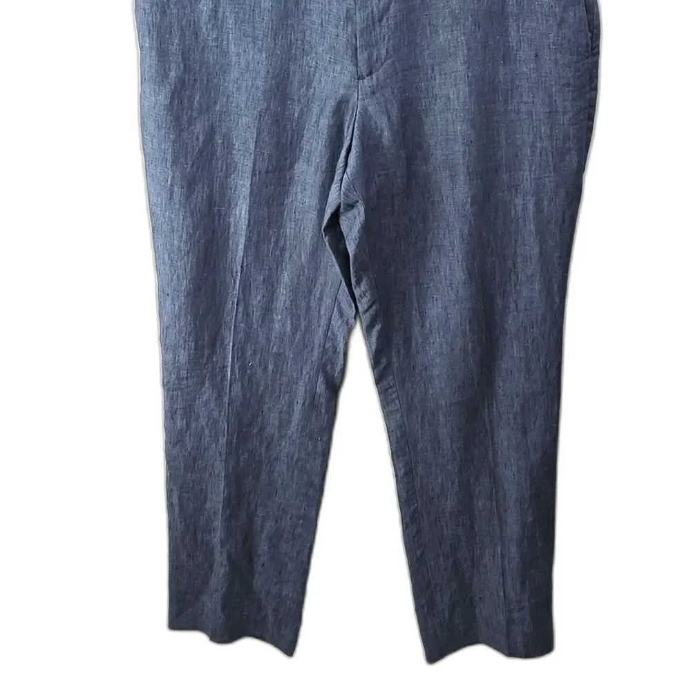 Banana Republic Men's Slim Fit Linen Trouser Blue Pants Sz‎ 35x32